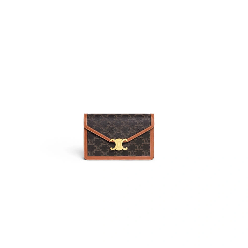 Popular WALLET ON CHAIN MARGO in TRIOMPHE CANVAS and calfskin(High-end Grade) 2565