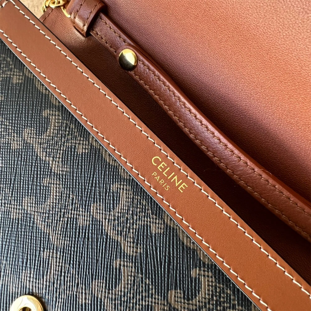 Popular WALLET ON CHAIN MARGO in TRIOMPHE CANVAS and calfskin(High-end Grade) 2565