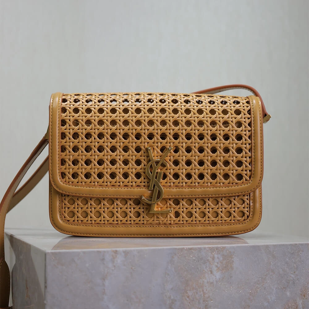 Compact YSL SOLFERINO MEDIUM SATCHEL WOVEN(HIGH-END GRADE) 2755