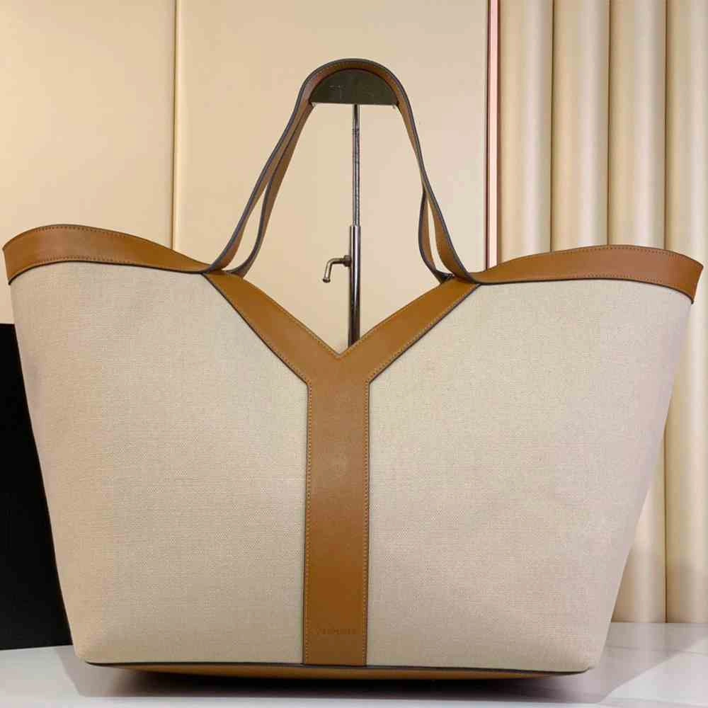 YSL Y TOTE IN CANVAS AND LEATHER(HIGH-END GRADE) Unisex 2599