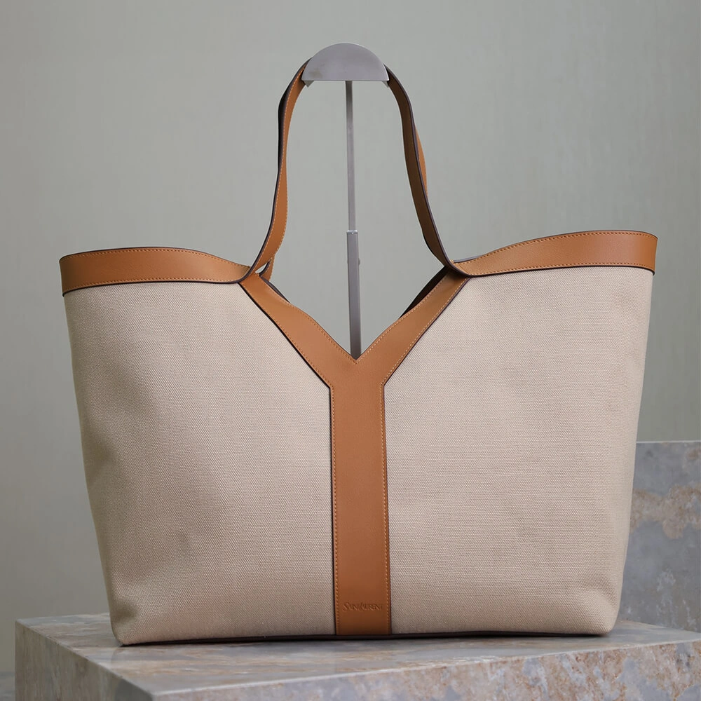 Affordable YSL Y TOTE IN CANVAS AND LEATHER(HIGH-END GRADE) 2767