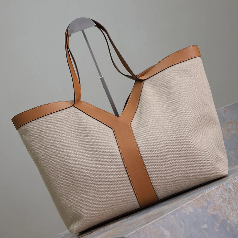 Affordable YSL Y TOTE IN CANVAS AND LEATHER(HIGH-END GRADE) 2767