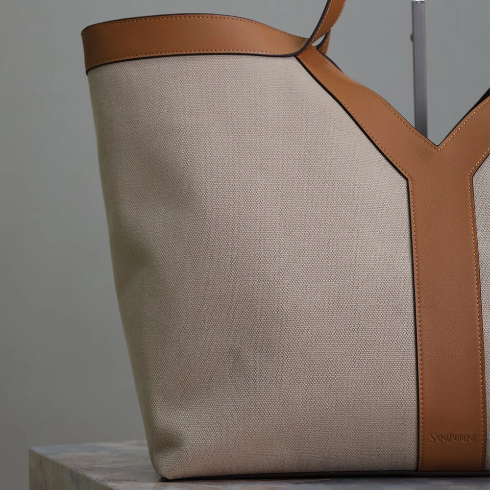 Affordable YSL Y TOTE IN CANVAS AND LEATHER(HIGH-END GRADE) 2767