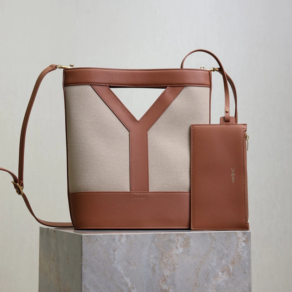 YSL Y small bucket in canvas and leather(HIGH-END GRADE) Neat 2671
