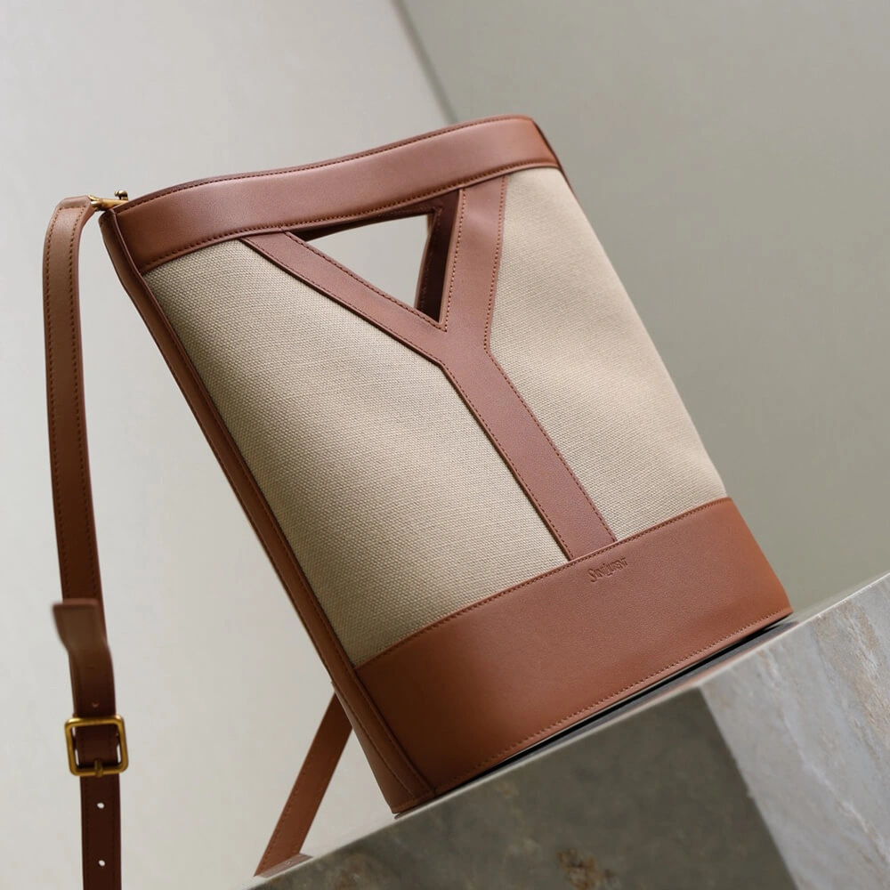YSL Y small bucket in canvas and leather(HIGH-END GRADE) Neat 2671