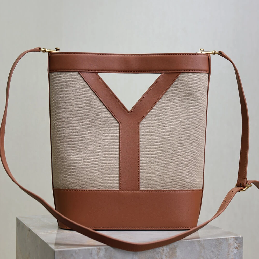 YSL Y small bucket in canvas and leather(HIGH-END GRADE) Neat 2671