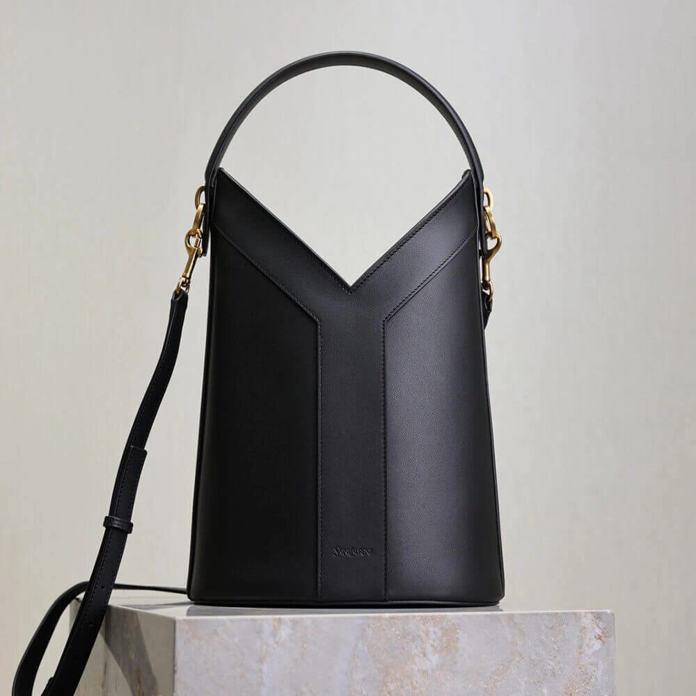 Elegant YSL Y top-handle bucket in leather(HIGH-END GRADE) 2602
