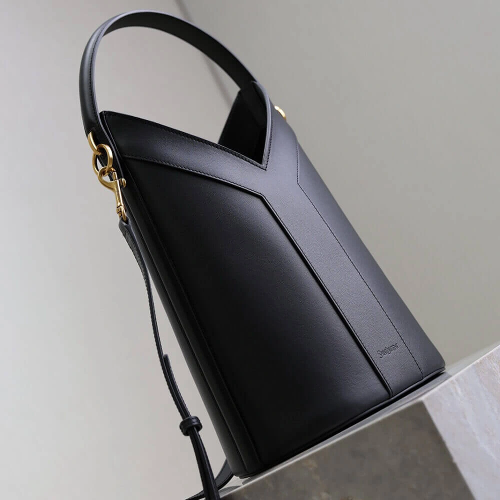 Elegant YSL Y top-handle bucket in leather(HIGH-END GRADE) 2602