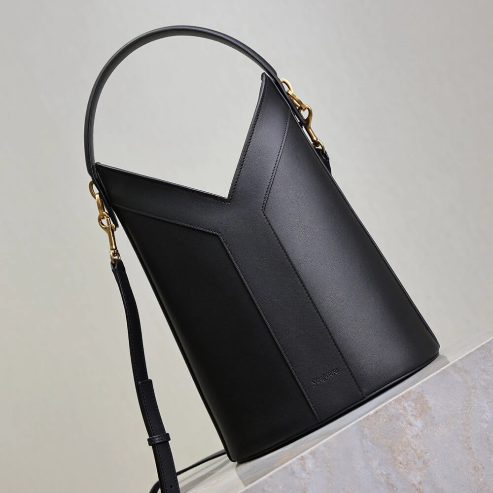 Elegant YSL Y top-handle bucket in leather(HIGH-END GRADE) 2602