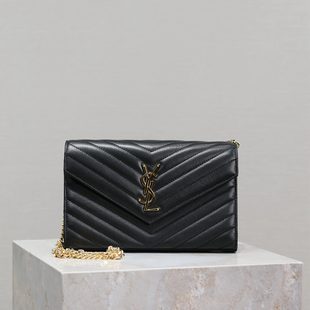Durable YSL cassandre chain wallet in lambskin 2632