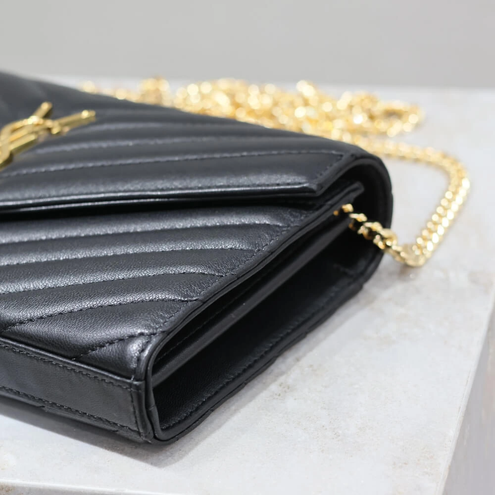 Durable YSL cassandre chain wallet in lambskin 2632