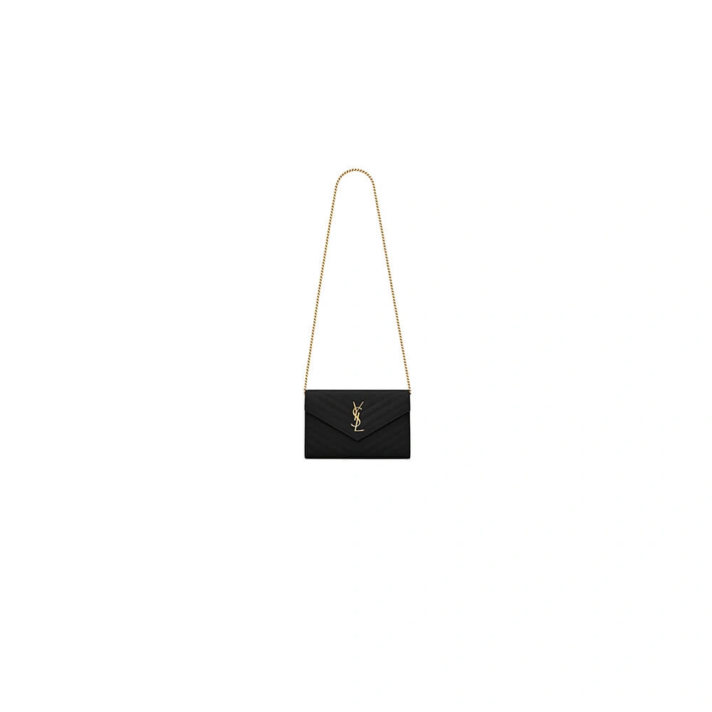 YSL classic cassandre chain wallet in grain de poudre leather Durable 2744