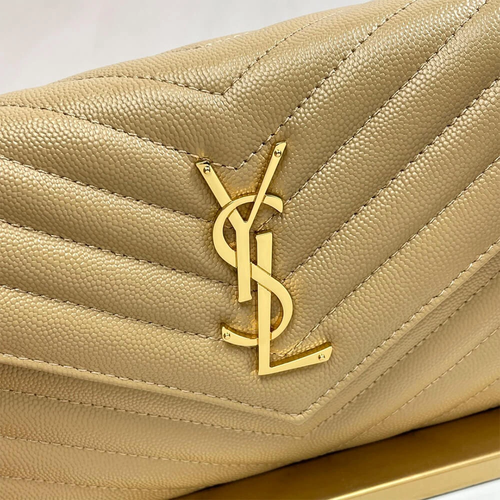 Seasonal YSL classic cassandre chain wallet in grain de poudre leather 2737
