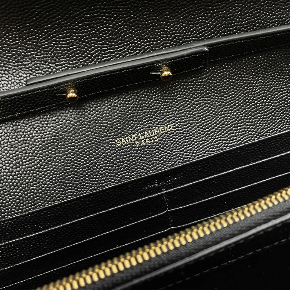 YSL classic cassandre chain wallet in grain de poudre leather Durable 2744