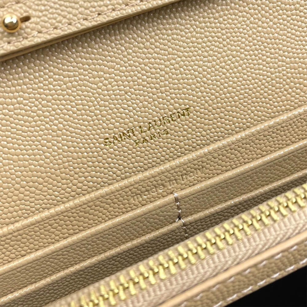 Seasonal YSL classic cassandre chain wallet in grain de poudre leather 2737