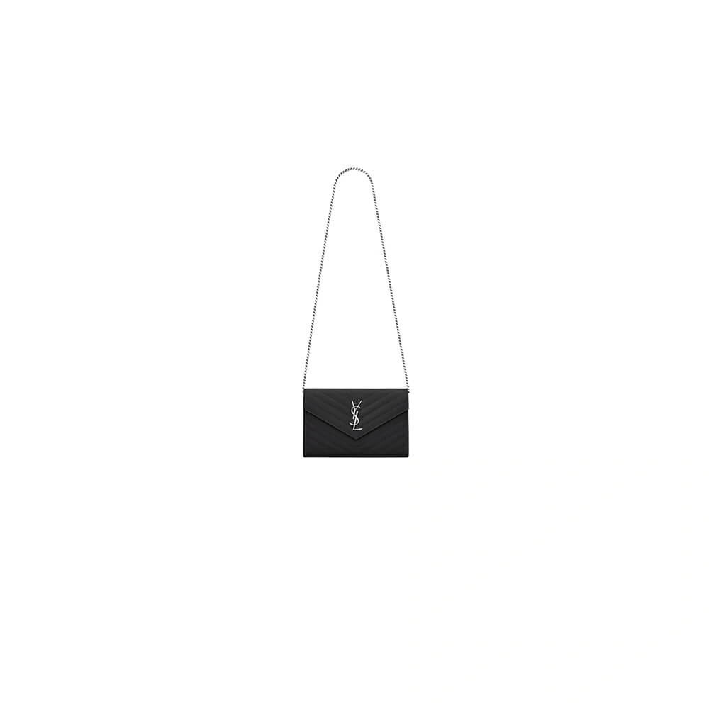 YSL classic cassandre chain wallet in grain de poudre leather(high-end grade) SmoothTexture 2763