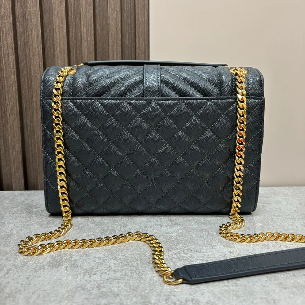 Lightweight YSL envelope medium in grained leather 2730