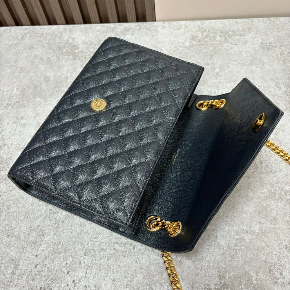 Lightweight YSL envelope medium in grained leather 2730