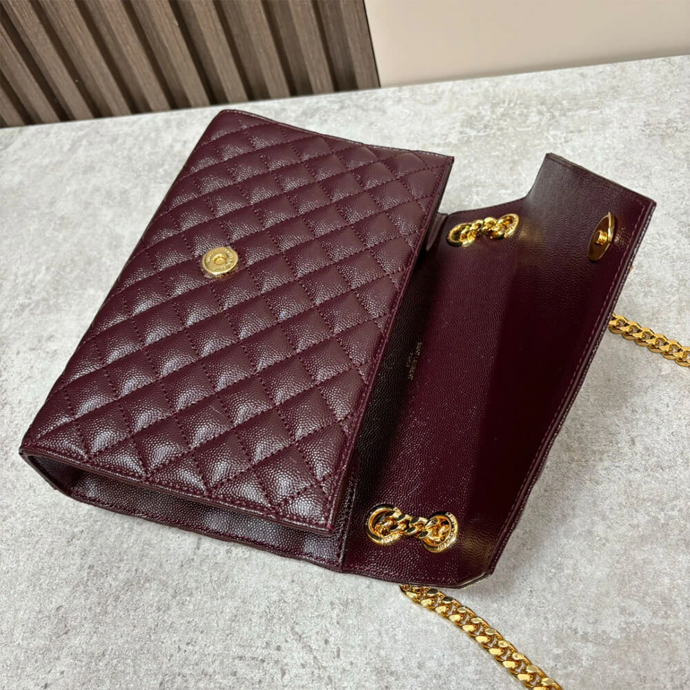 Compact YSL envelope medium in grained leather 2721