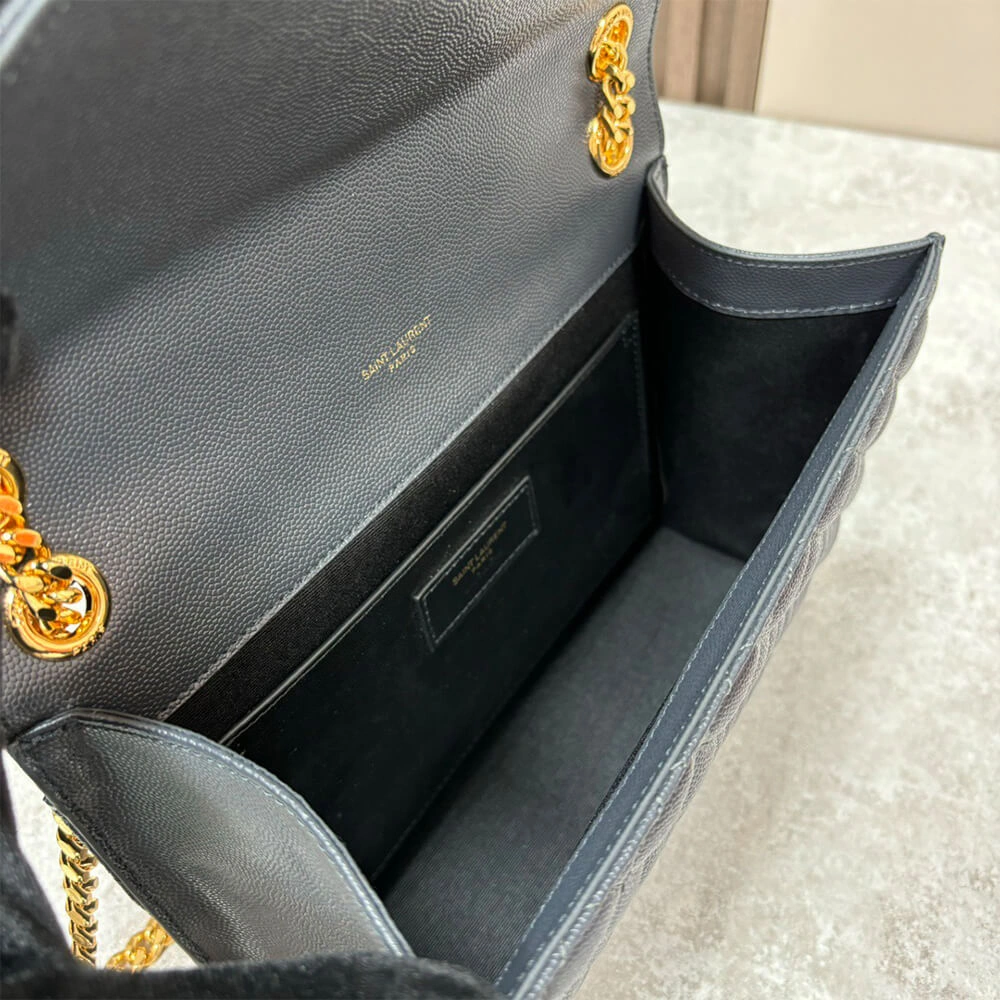 Lightweight YSL envelope medium in grained leather 2730