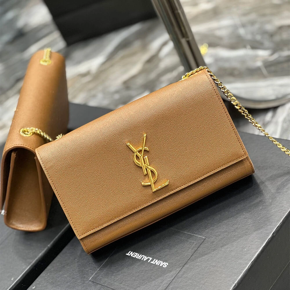 Minimalist YSL kate medium in grain de poudre embossed leather 2799