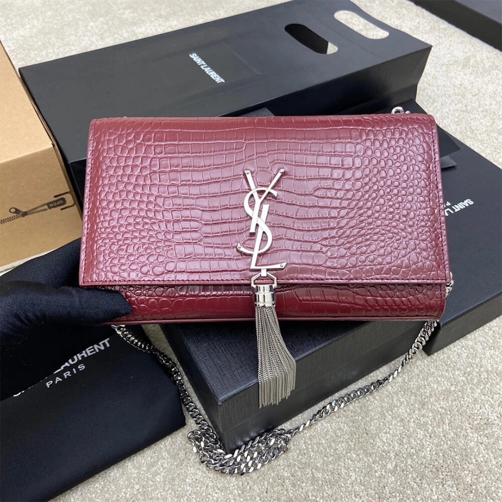 YSL kate medium tassel in crocodile-embossed leather Sophisticated 2809