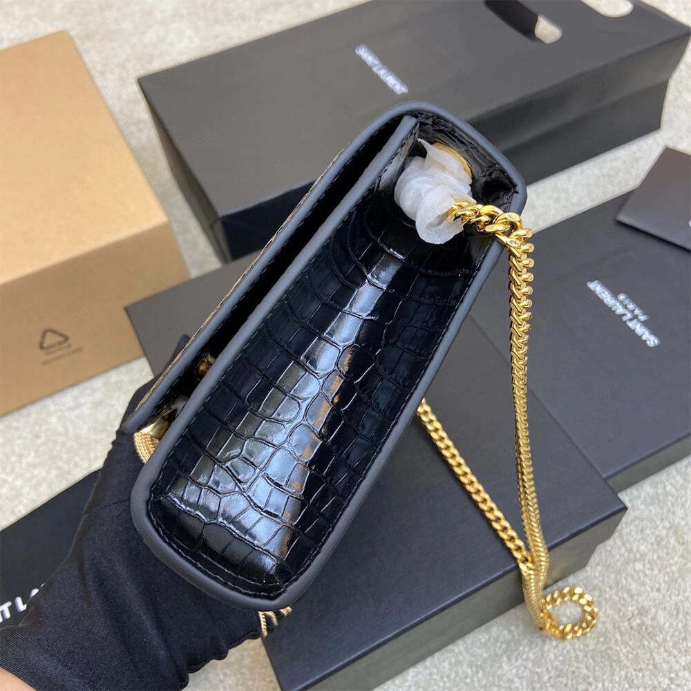 Colorful YSL kate medium tassel in crocodile-embossed leather 2804