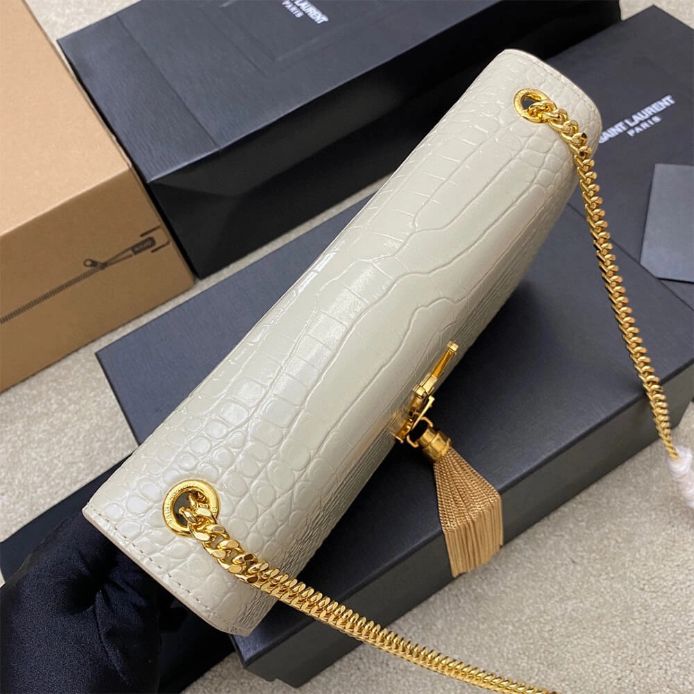 YSL kate medium tassel in crocodile-embossed leather Unique 2806