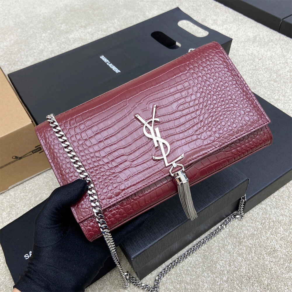 YSL kate medium tassel in crocodile-embossed leather Sophisticated 2809