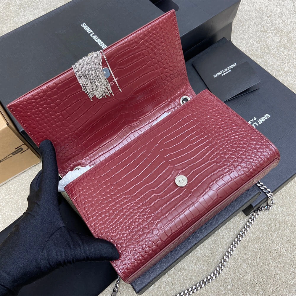 YSL kate medium tassel in crocodile-embossed leather Sophisticated 2809