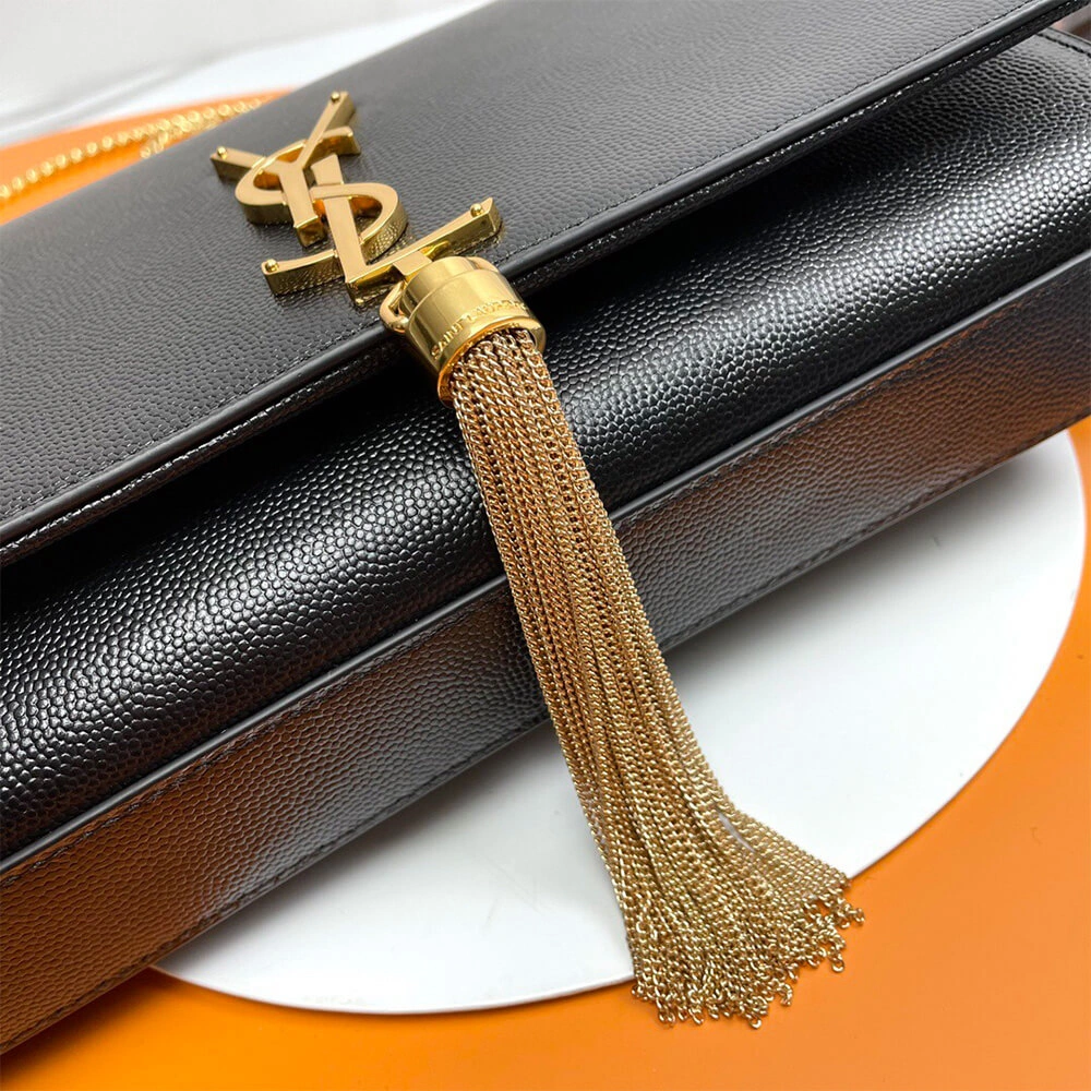 Refined YSL kate medium tassel in grain de poudre embossed leather 2789