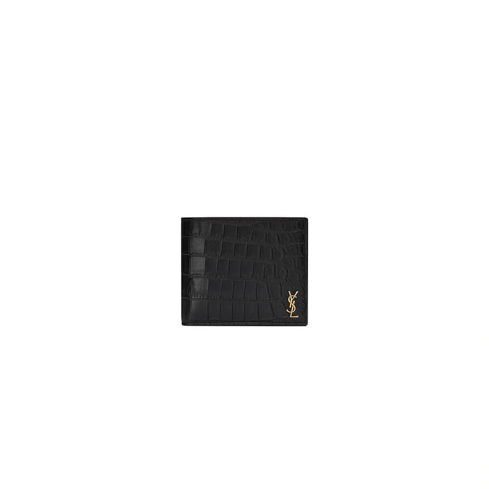 YSL tiny cassandre wallet in crocodile embossed matte leather SoftTouch 2885