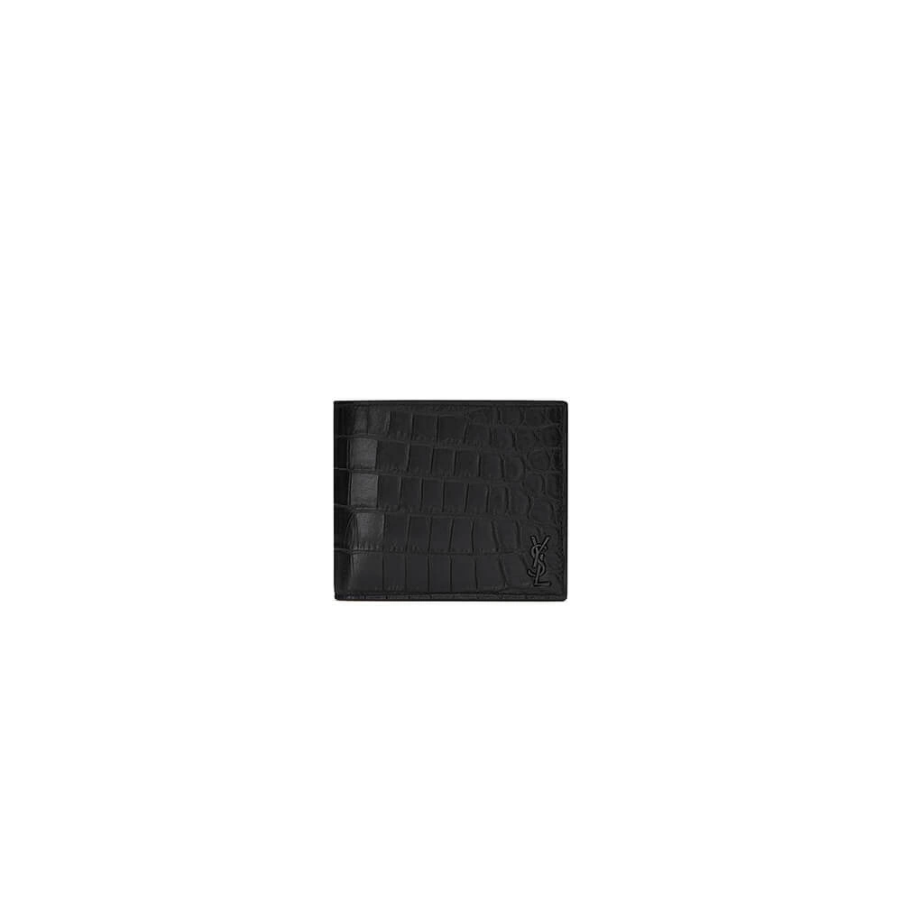 FastDry YSL tiny cassandre wallet in crocodile embossed matte leather 2822