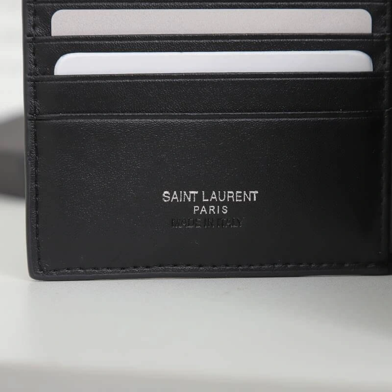 FastDry YSL tiny cassandre wallet in crocodile embossed matte leather 2822
