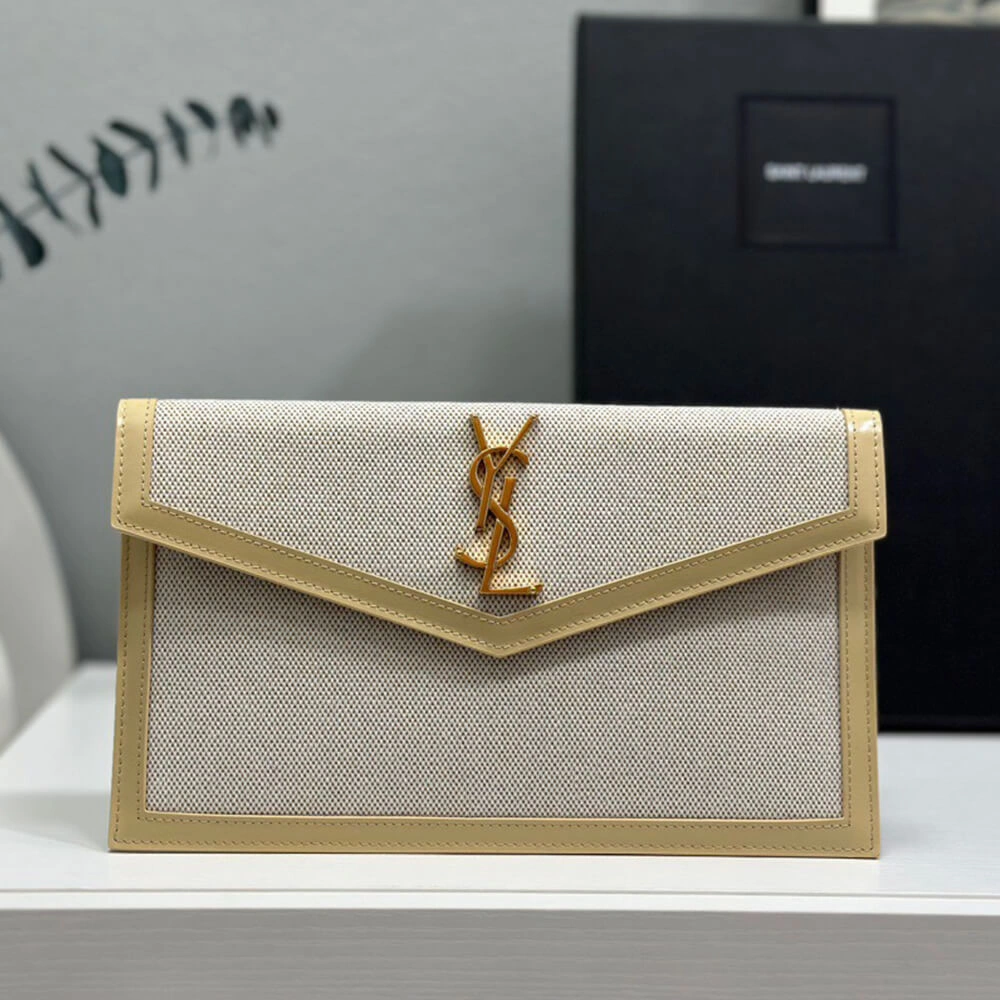 YSL uptown pouch in canvas and leather Bright 2664