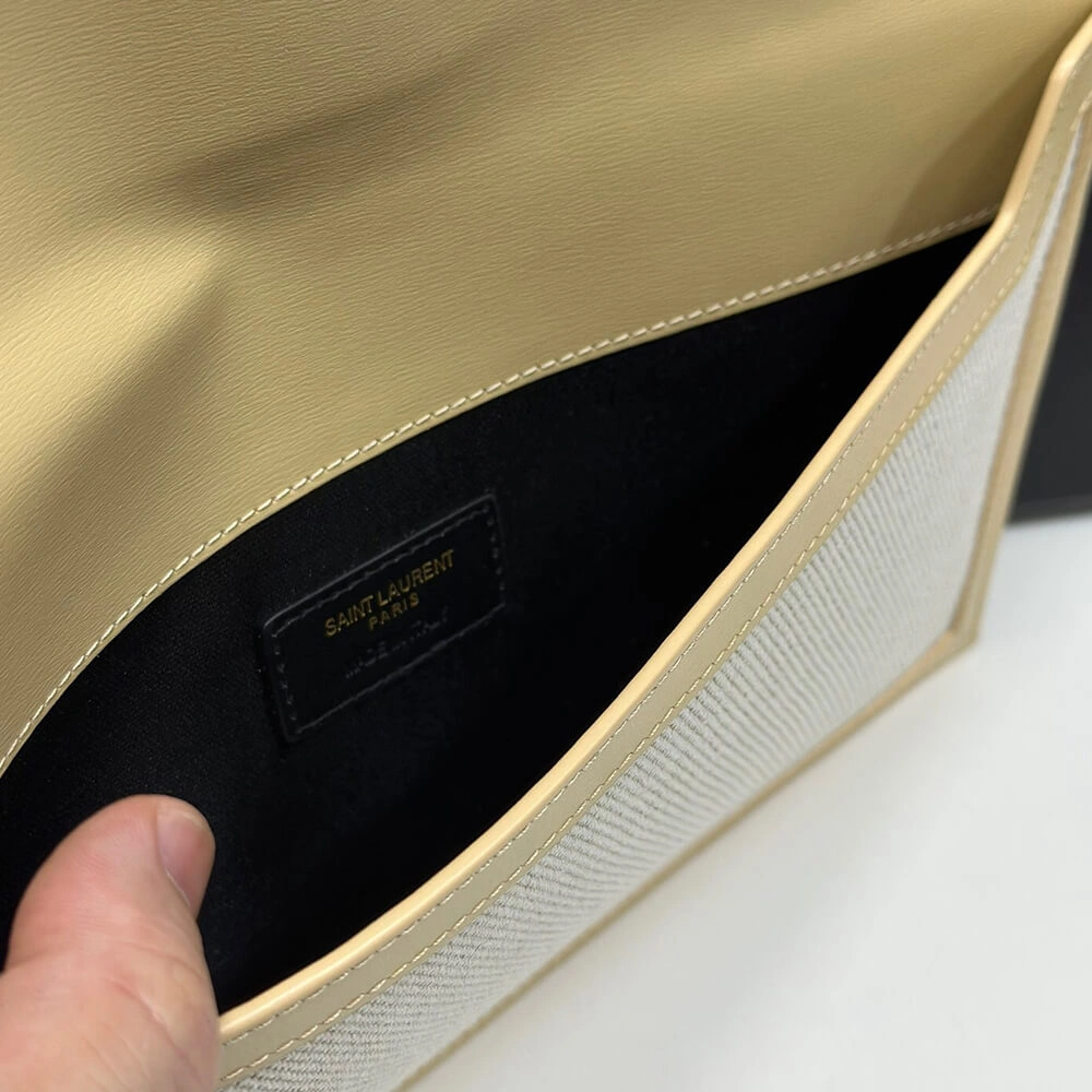 YSL uptown pouch in canvas and leather Bright 2664