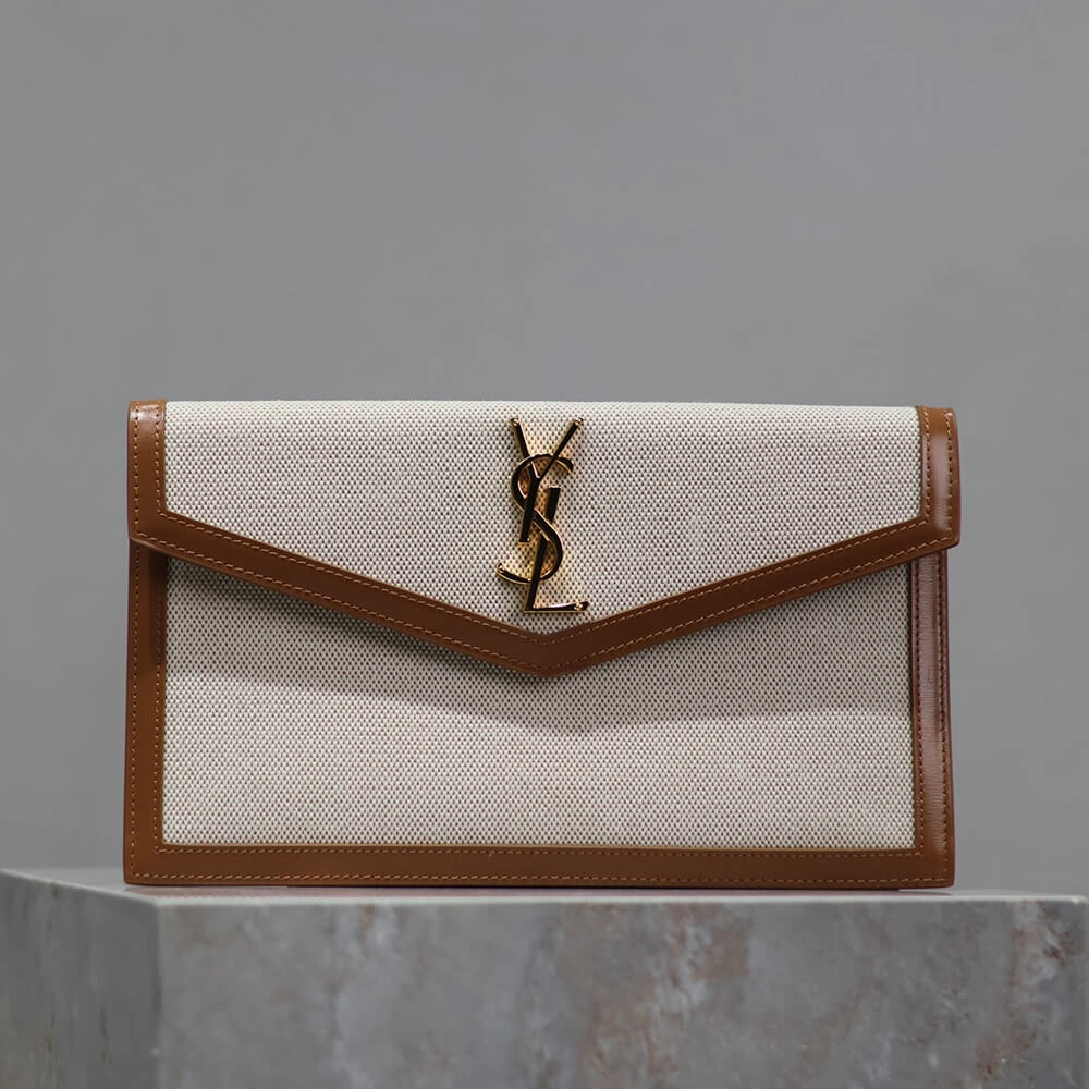 YSL uptown pouch in canvas and leather Bright 2664