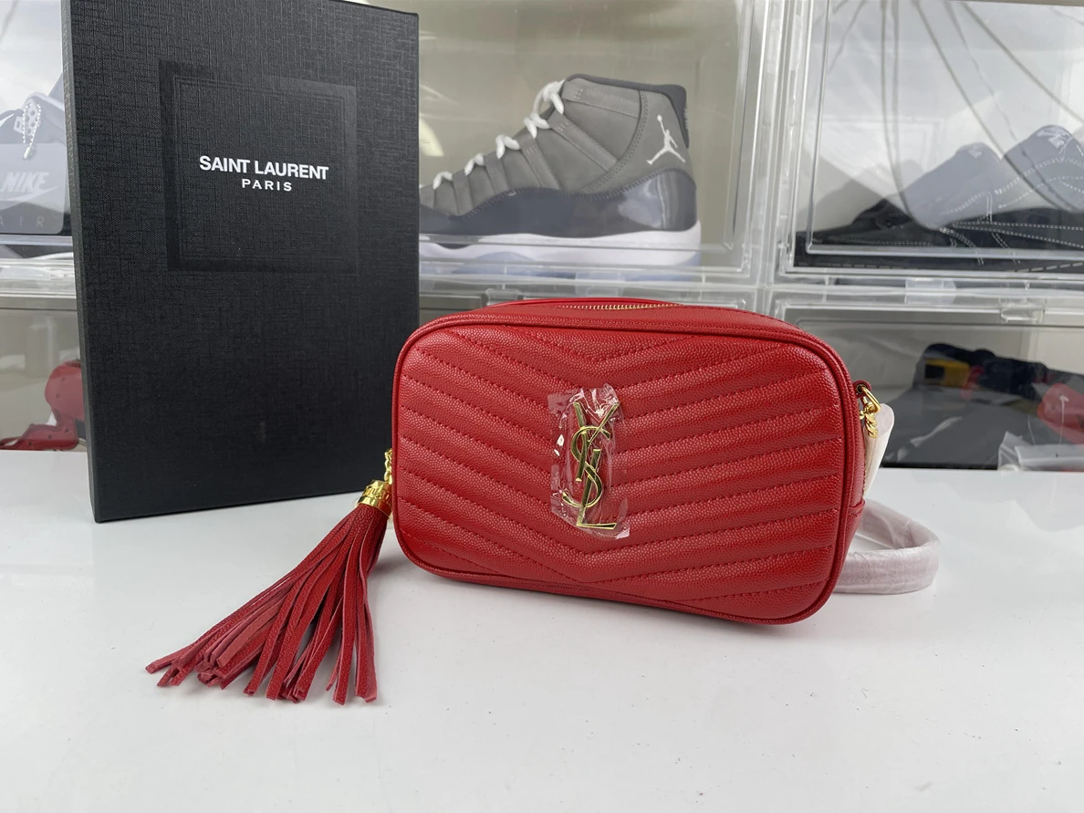1079 Saint Laurent LouLou Middle Red bag  (20cm) WellDesigned 254