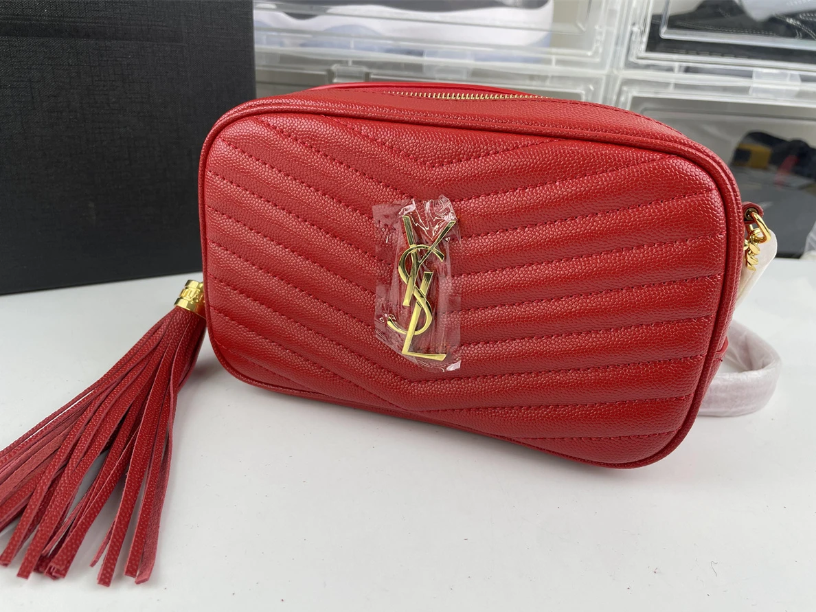 1079 Saint Laurent LouLou Middle Red bag  (20cm) WellDesigned 254