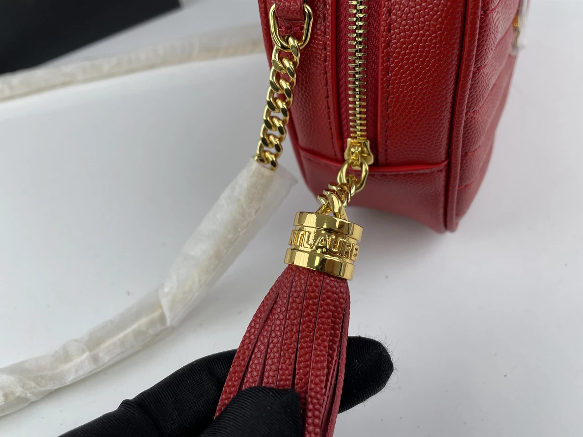 1079 Saint Laurent LouLou Middle Red bag  (20cm) WellDesigned 254