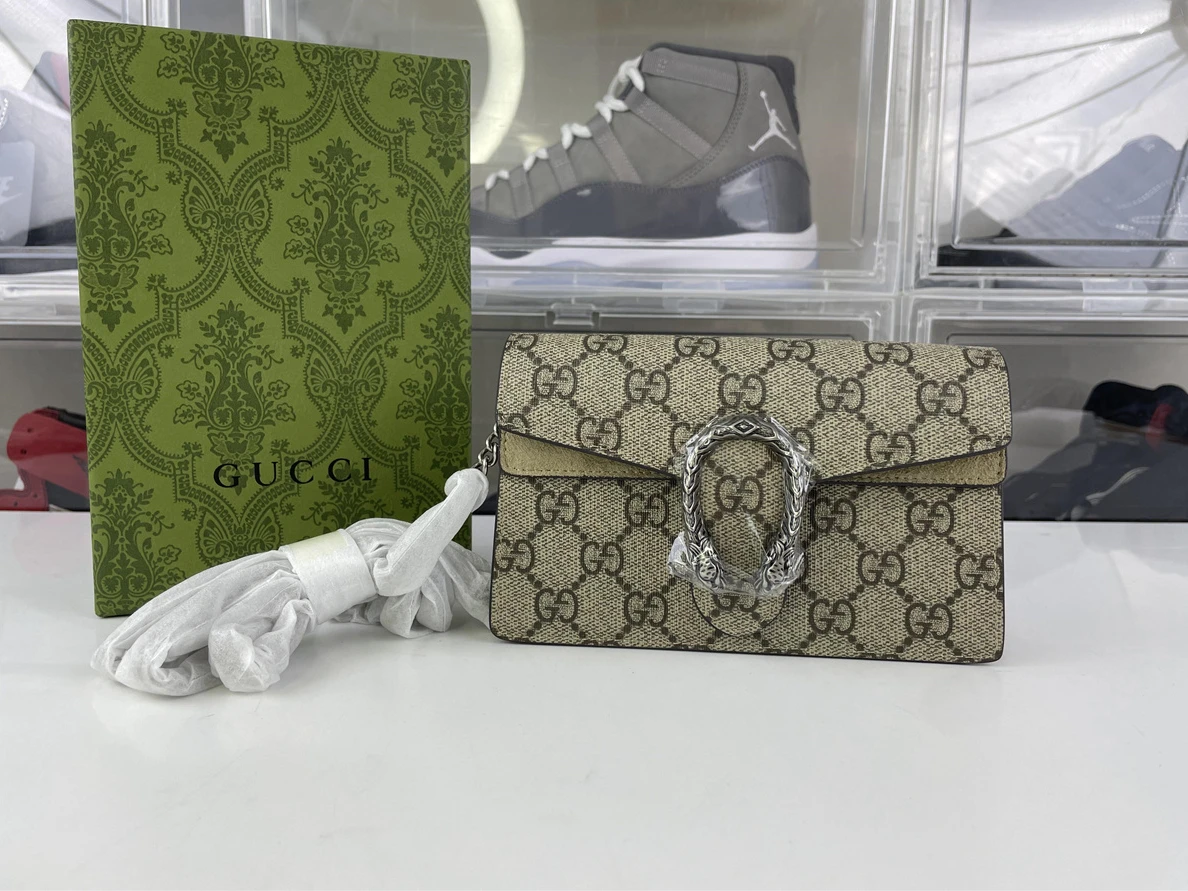 1115 GUCCI Dionysus Mini Tan color silver snake Bag ( 16.5x 10 x 4 cm) BestValue 83