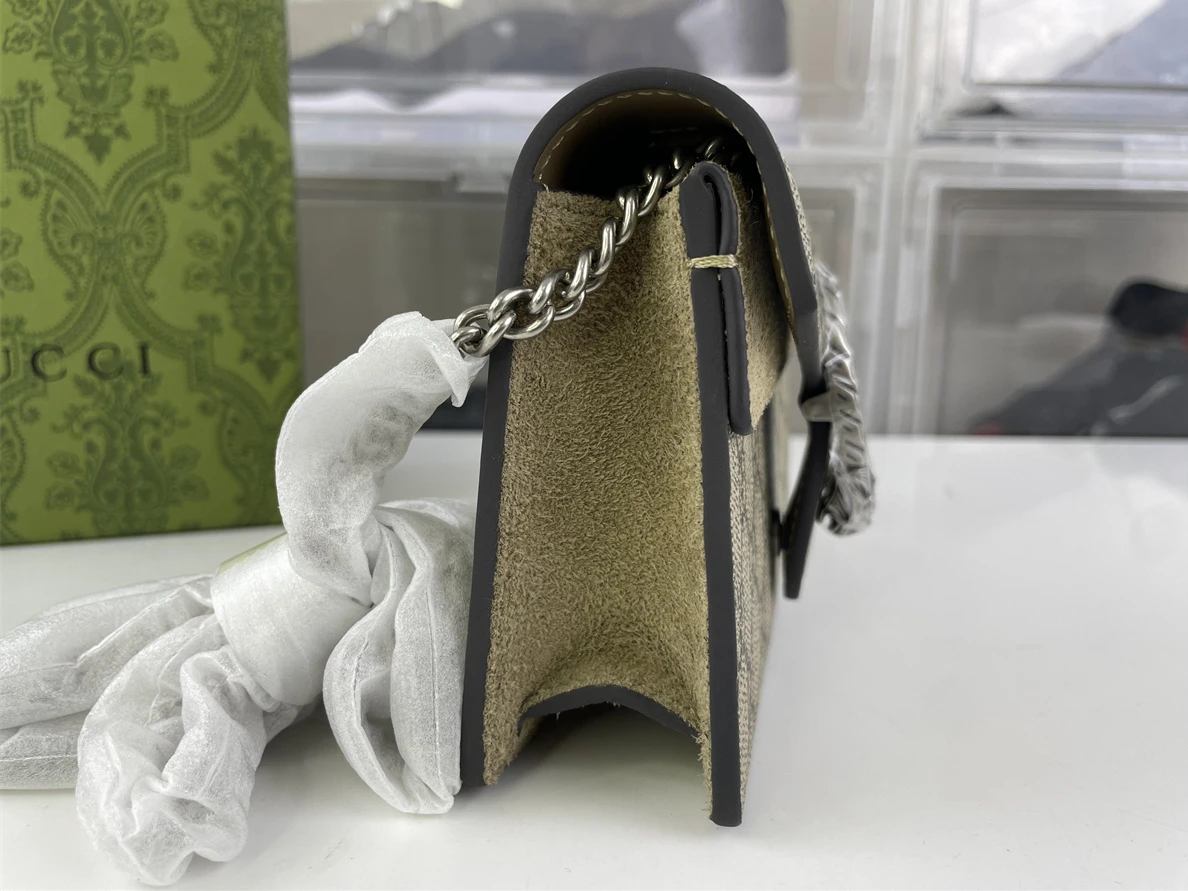 1115 GUCCI Dionysus Mini Tan color silver snake Bag ( 16.5x 10 x 4 cm) BestValue 83