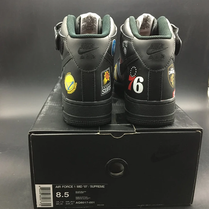 1796 Nike Air Force 1 Mid Supreme NBA Black AQ8017- BestValue 2468