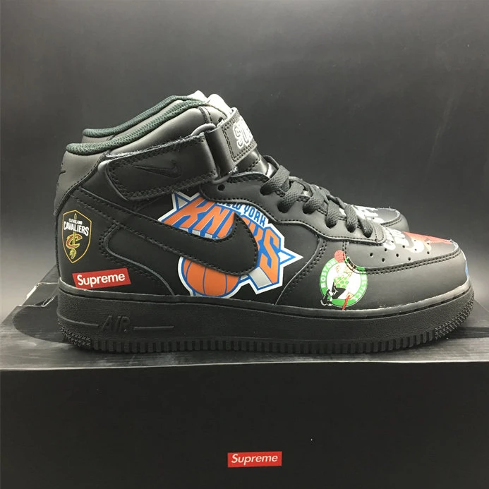 1796 Nike Air Force 1 Mid Supreme NBA Black AQ8017- BestValue 2468