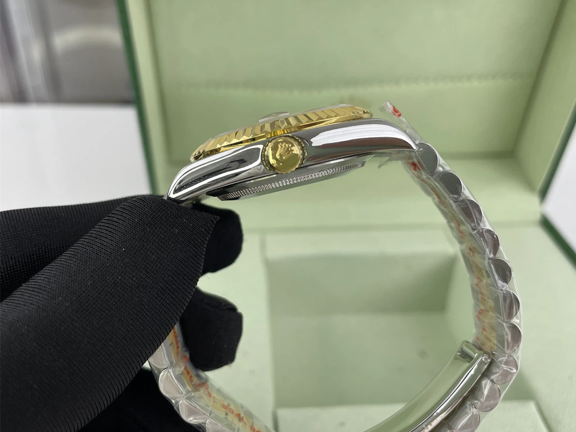 1906 Rolex Gold Silver Datejust Watch with diamonds on plate (36mm) Affordable 306
