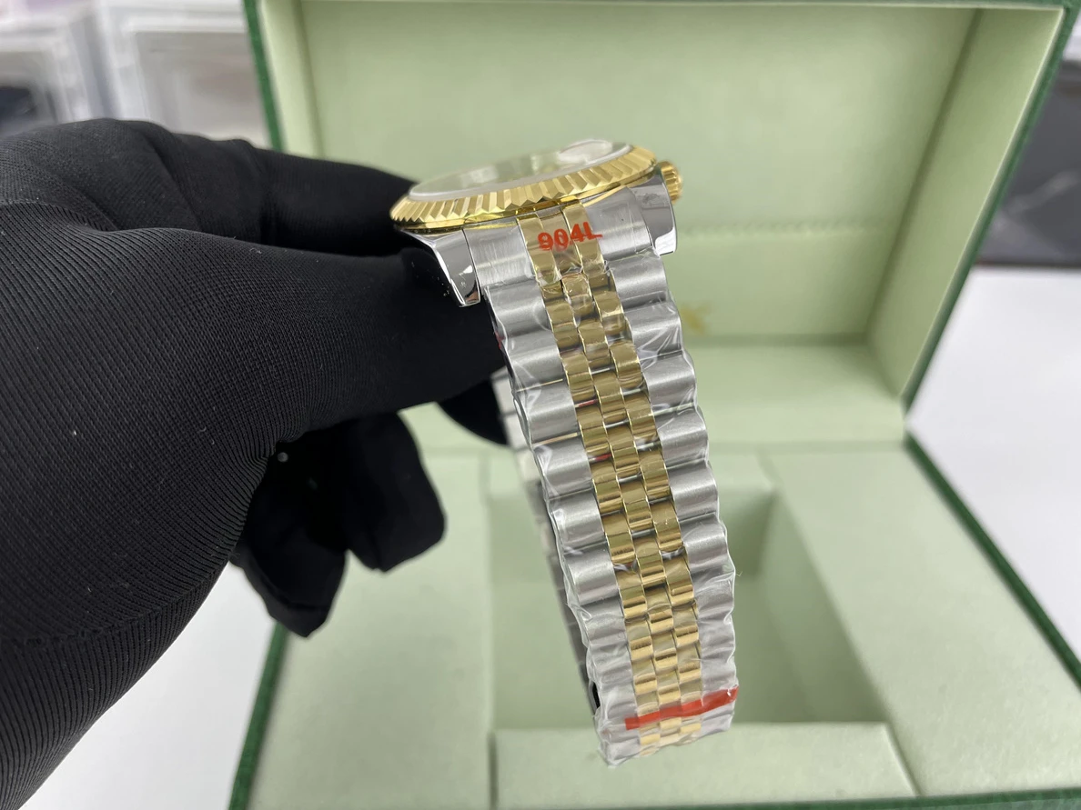 1906 Rolex Gold Silver Datejust Watch with diamonds on plate (36mm) Affordable 306