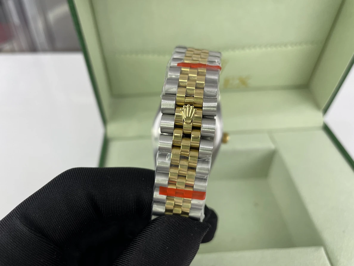 1906 Rolex Gold Silver Datejust Watch with diamonds on plate (36mm) Affordable 306