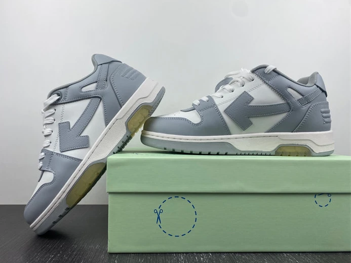 1928 OFF-WHITE Out Of Office "OOO" Low Tops Grey White OMIA189C99LEA EasyMatch 1429