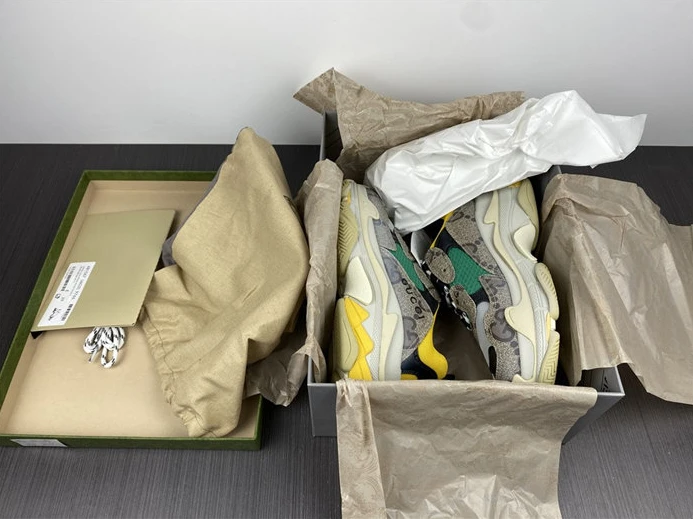 2128 Gucci x BLCG The Hacker Project Triple S Beige Green Yellow  681067 UMO20 SportInspired 1701