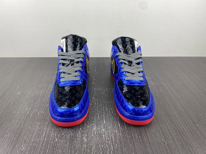 2620 Louis Vuitton Nike Air Force 1 Low By Royal blue Black Gold Red GoodFit 2413
